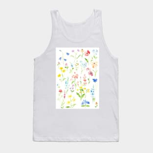 colorful spring garden watercolor painting Tank Top